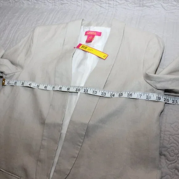 Catherine Malandrino Women's Open Front Shawl Collar Linen Blazer Size 8 NWT - Picture 6 of 9